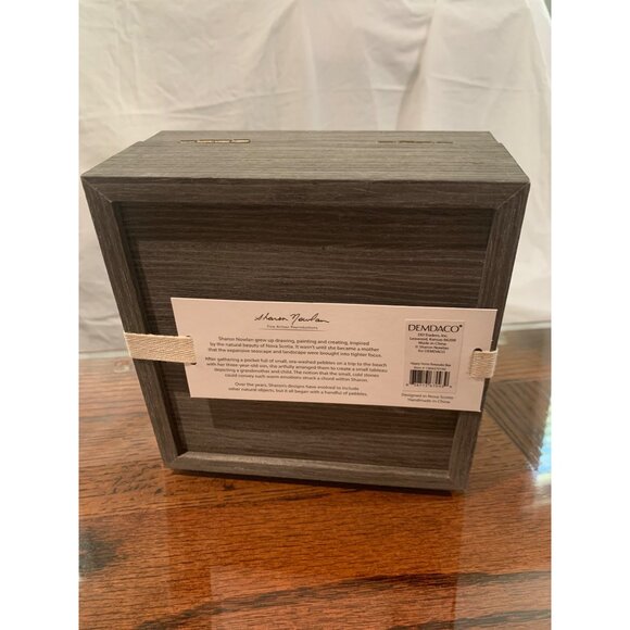 DEMDACO Sharon Nowlan "Happy Home" Grey 6x3" Wood Decorative Keepsake Box NWT - Picture 8 of 11